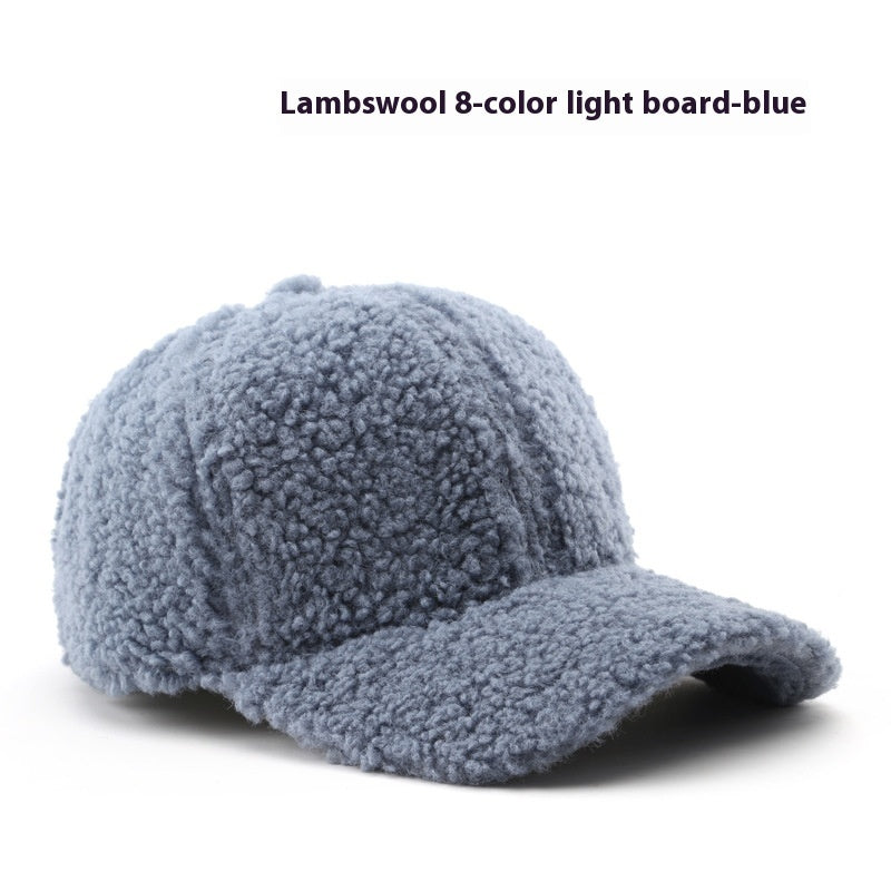 Unisex Lamb Wool Baseball Cap – Warm & Stylish Curved Brim Hat