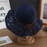 Women’s Handmade Crochet Straw Hat – Summer Sun Protection