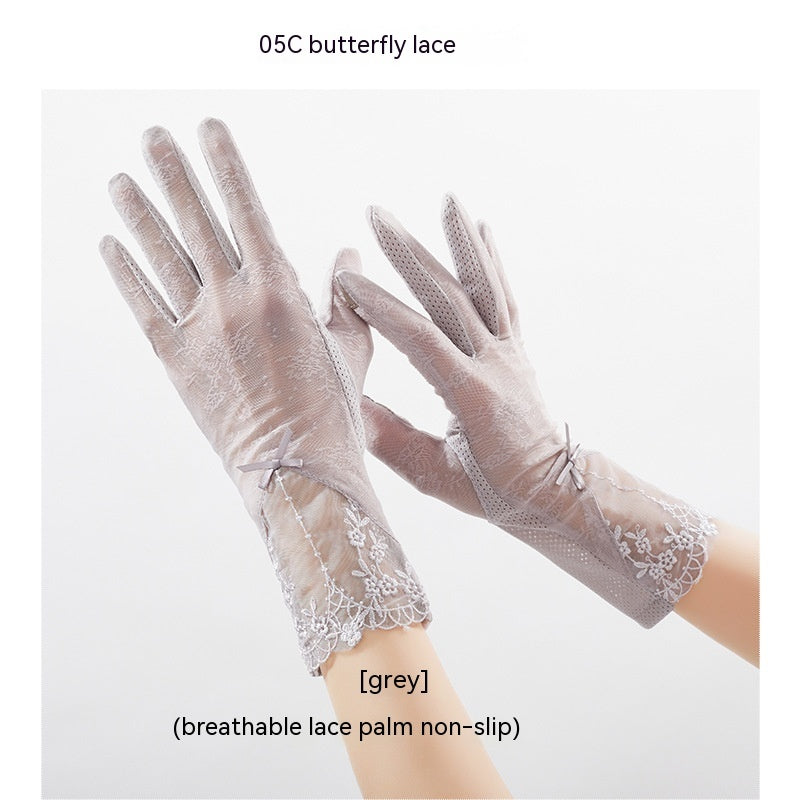 Lightweight Breathable Lace Sun Protection Gloves – Elegant Women’s UV Gloves