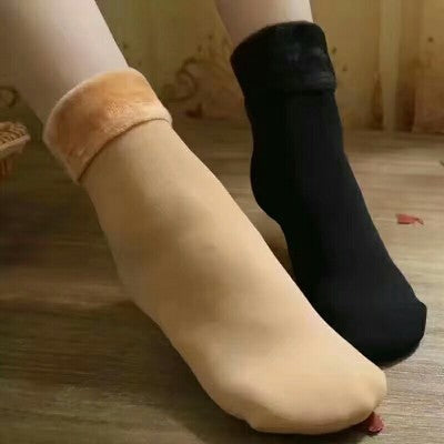 Winter Velvet Lined Crew Socks – Unisex Warm Floor Socks