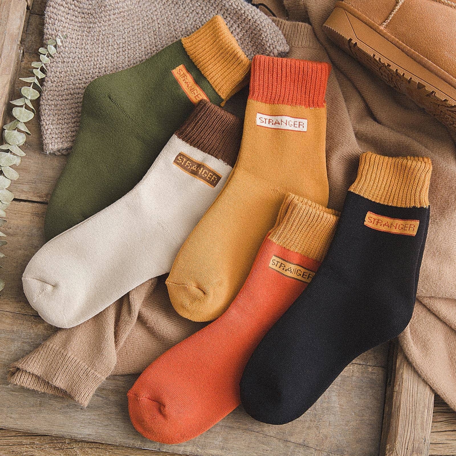 Women’s Winter Mid-Calf Socks – Thick Warm 5-Pair Set