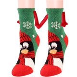Magnetic Christmas Couple Socks – Coral Fleece Warm Slipper Tube