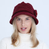 Knitted Rabbit Wool Hat – Women’s Autumn & Winter Wide Brim Pot Hat
