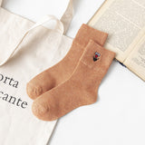 Women’s Embroidered Cotton Tube Socks – Thick Winter Style