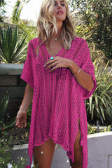 Hollow Knit Beach Cover-Up – Loose Bikini Blouse in 17 Colors