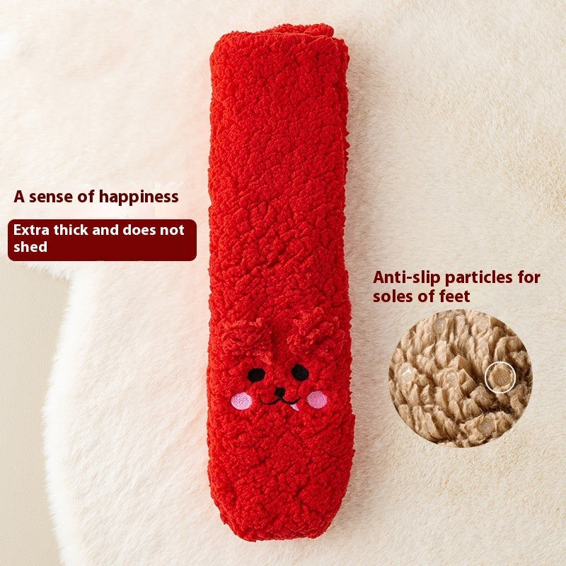 Women’s Coral Velvet Floor Socks – Cute Non-Slip Warm Winter Homewear