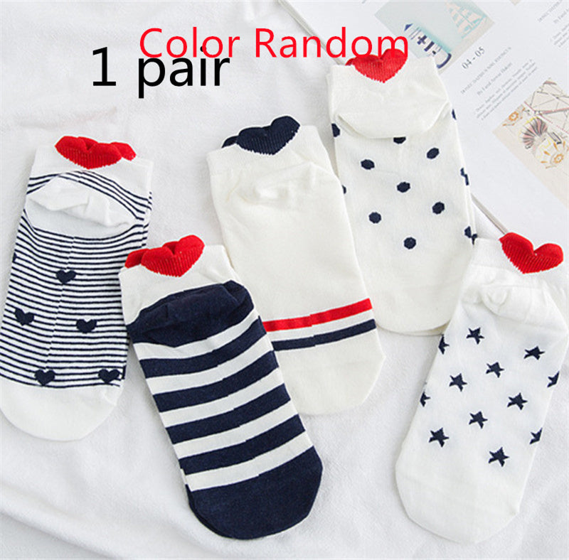Women’s Cotton Heel Love Socks – Cute Heart Design
