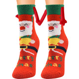Magnetic Christmas Couple Socks – Coral Fleece Warm Slipper Tube