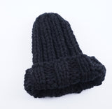 Women’s Thick Knitted Wool Beanie – Solid Color Winter Hat