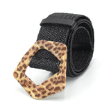 Boho Woven Waist Belt – Wide Linen-Inspired Belt with Round Buckle