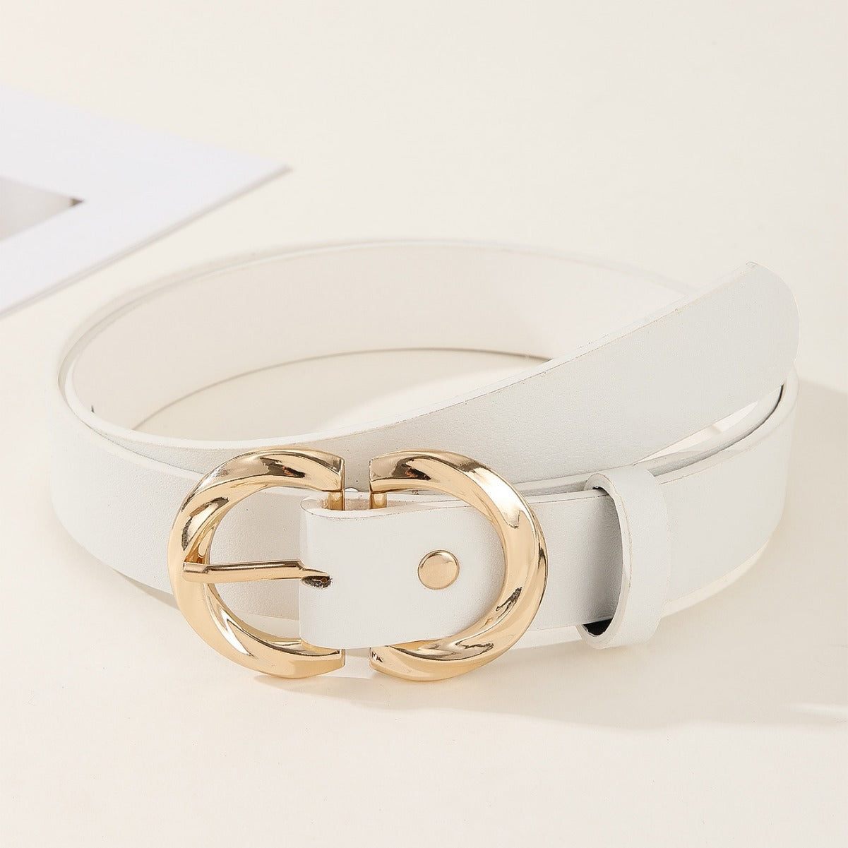 Exquisite Snap Button Waist Belt – Minimalist Fashion Belt for Women (105cm)