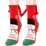 Magnetic Christmas Couple Socks – Coral Fleece Warm Slipper Tube