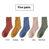 Women’s Winter Mid-Calf Socks – Thick Warm 5-Pair Set