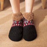 Indoor Winter Jacquard Floor Socks – Warm Non-Slip Home Slippers