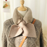 Bow-Knot Faux Rabbit Fur Scarf – Soft & Warm Winter Neck Wrap