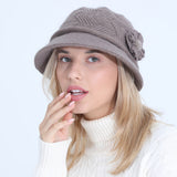 Knitted Rabbit Wool Hat – Women’s Autumn & Winter Wide Brim Pot Hat