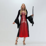 Halloween Witch Hat Digital Printing Flare Sleeve Dress