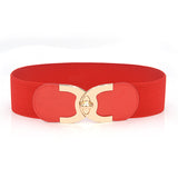 Wide Elastic Waist Belt – Women’s Snap-On Cinch with Alloy Buckle