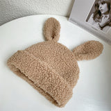 Cute Lambswool Plush Rabbit Ears Hat – Winter Warm Beanie