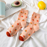 Japanese Retro Fruit & Veggie Crew Socks – Cute Pastoral Style