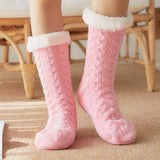 Winter Knitted Plush Floor Socks – Non-Slip Indoor Warm Socks for Men & Women