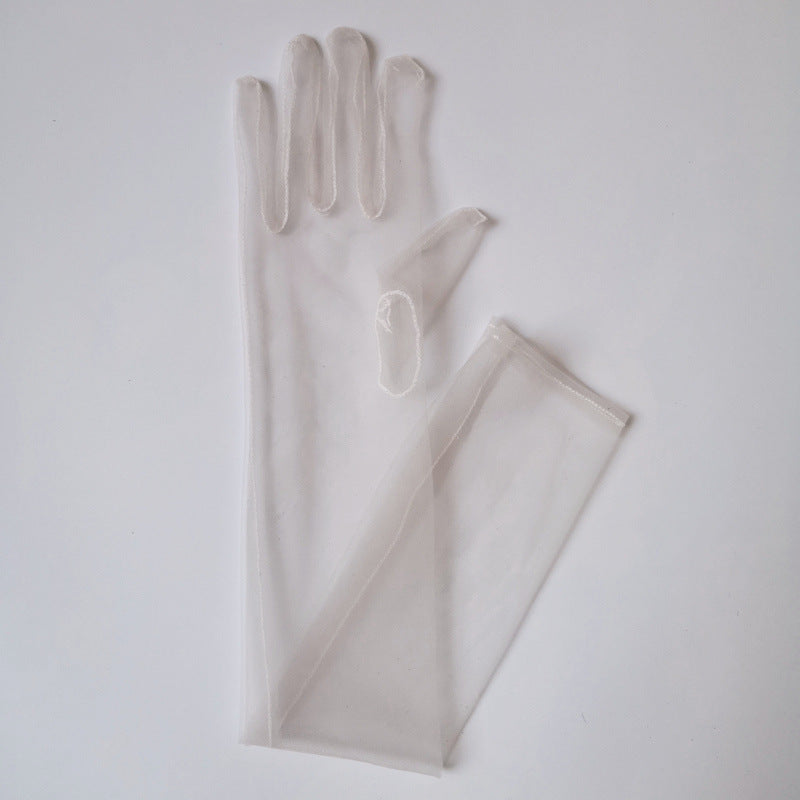 Elegant Tulle Bridal Gloves – Long Finger-Length Wedding Accessories
