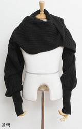 Oversized Knit Sweater Scarf – Soft Wool Blend Winter Wrap