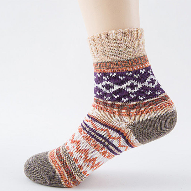 Women’s Ethnic Wool Crew Socks – Warm Winter Style