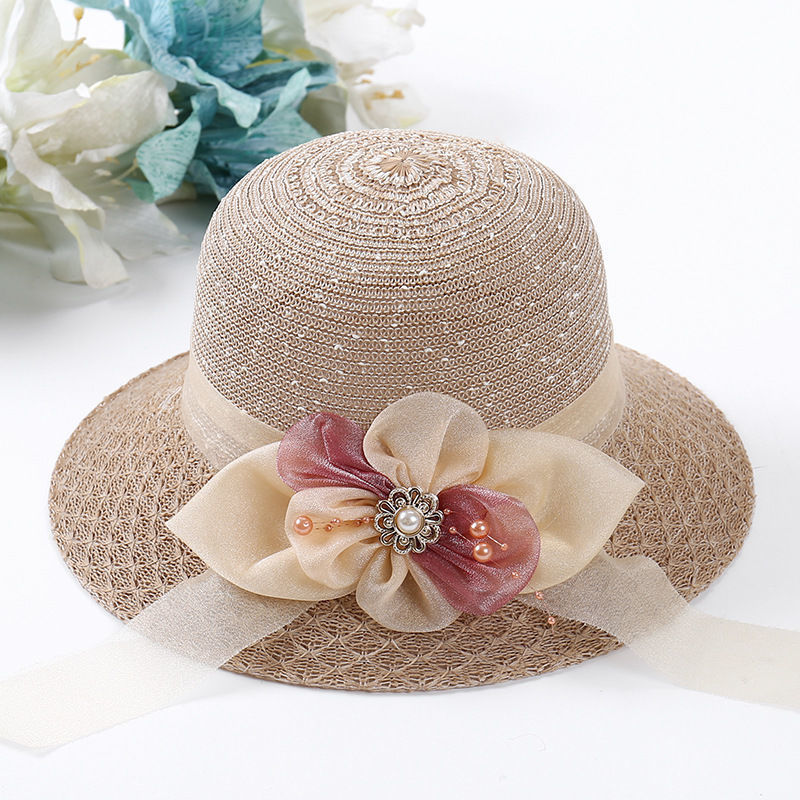 Women’s Summer Sun Hat – Lace, Ribbon & Pearl Accent Styles
