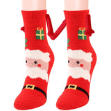 Magnetic Christmas Couple Socks – Coral Fleece Warm Slipper Tube