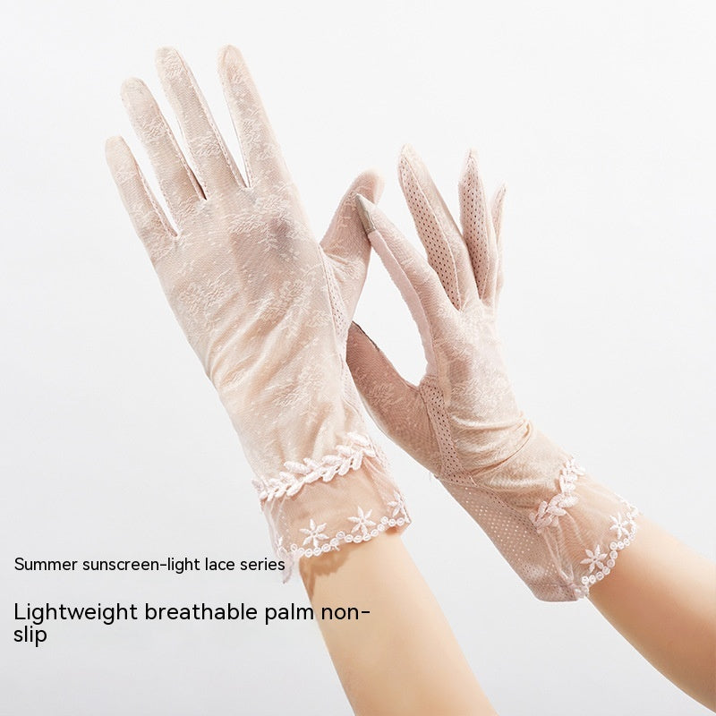 Lightweight Breathable Lace Sun Protection Gloves – Elegant Women’s UV Gloves