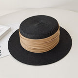Flat Top Straw Sun Hat – French Handwoven Beach Vacation Hat