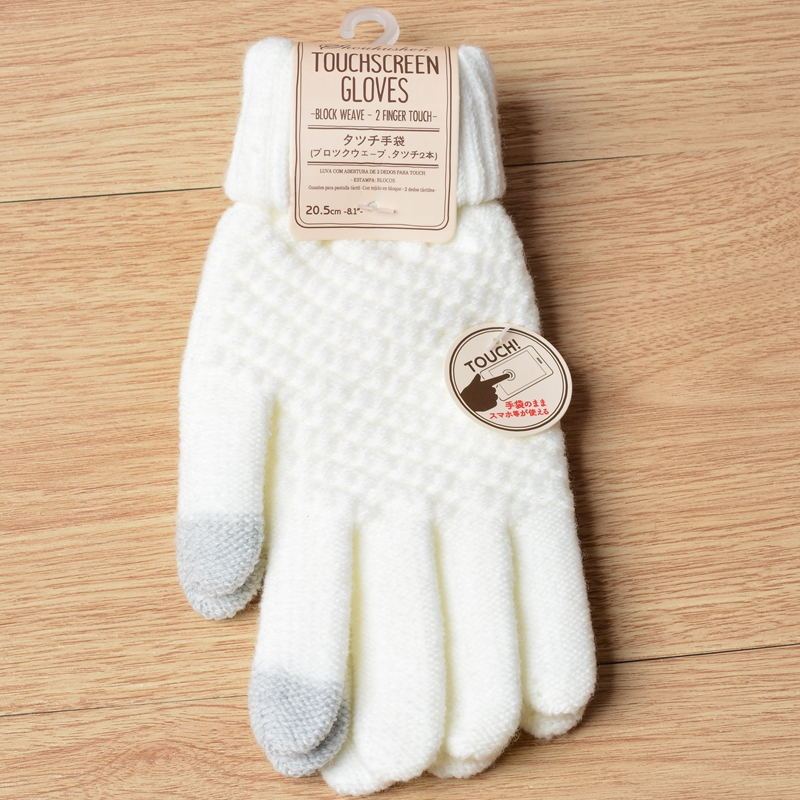 Women’s Knitted Jacquard Gloves – Warm Touch Screen Winter Design