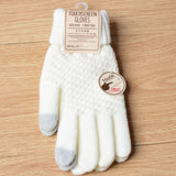 Women’s Knitted Jacquard Gloves – Warm Touch Screen Winter Design