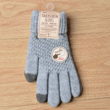 Women’s Knitted Jacquard Gloves – Warm Touch Screen Winter Design
