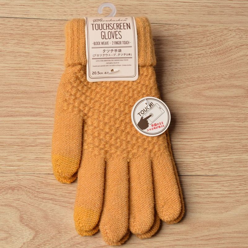 Women’s Knitted Jacquard Gloves – Warm Touch Screen Winter Design