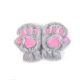Winter Cute Cat Paw Gloves – Half Cover Short Finger Mittens