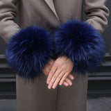 Women’s Furry Windproof Sleeves – Cute Winter Faux Fur Arm Warmers