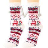 Magnetic Christmas Couple Socks – Coral Fleece Warm Slipper Tube