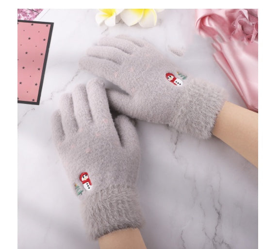 Women’s Fleece Lined Knitted Gloves – Touch Screen Winter Warmth