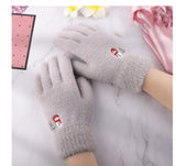 Women’s Fleece Lined Knitted Gloves – Touch Screen Winter Warmth
