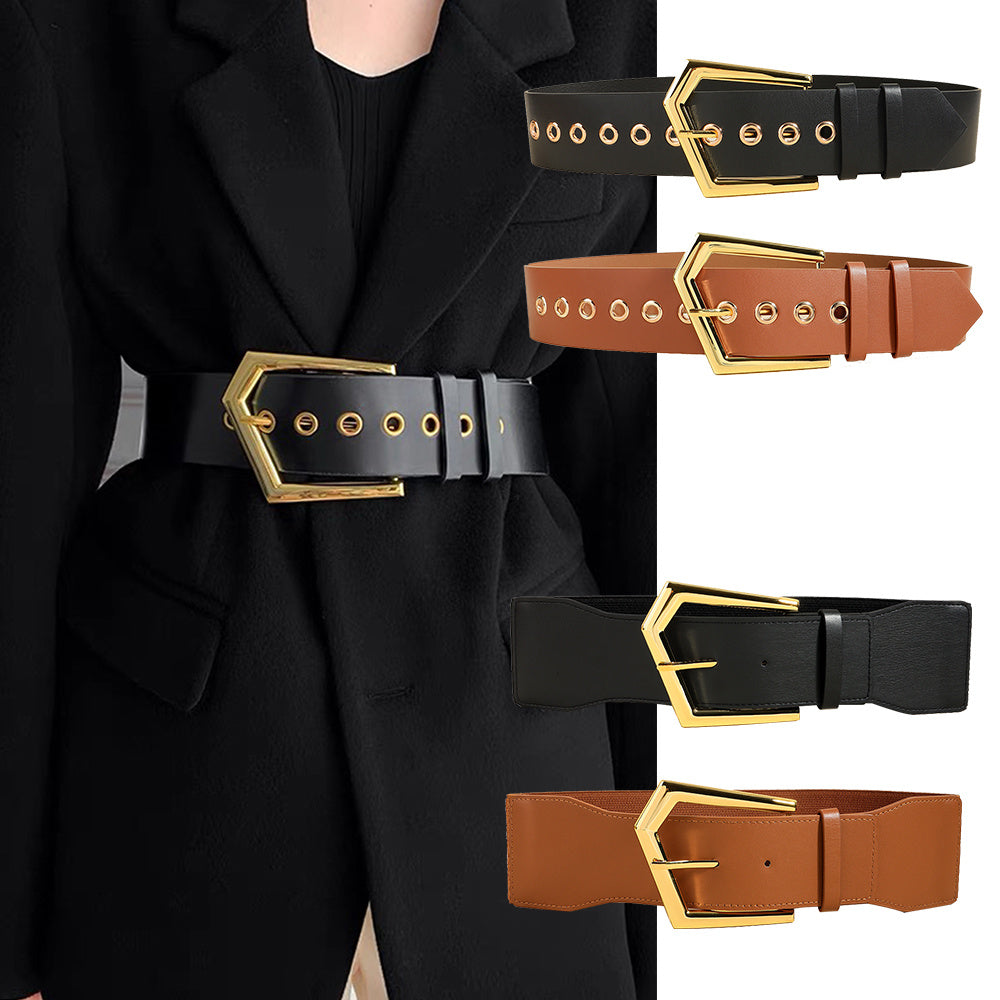 Matte Hollow Punk Chain Waist Belt – Gold Metal Statement Chain for Women