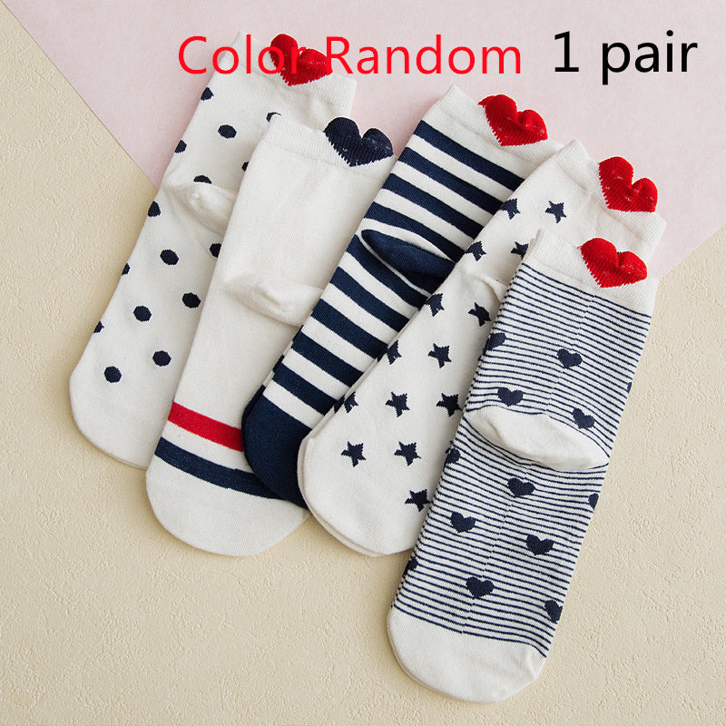 Women’s Cotton Heel Love Socks – Cute Heart Design