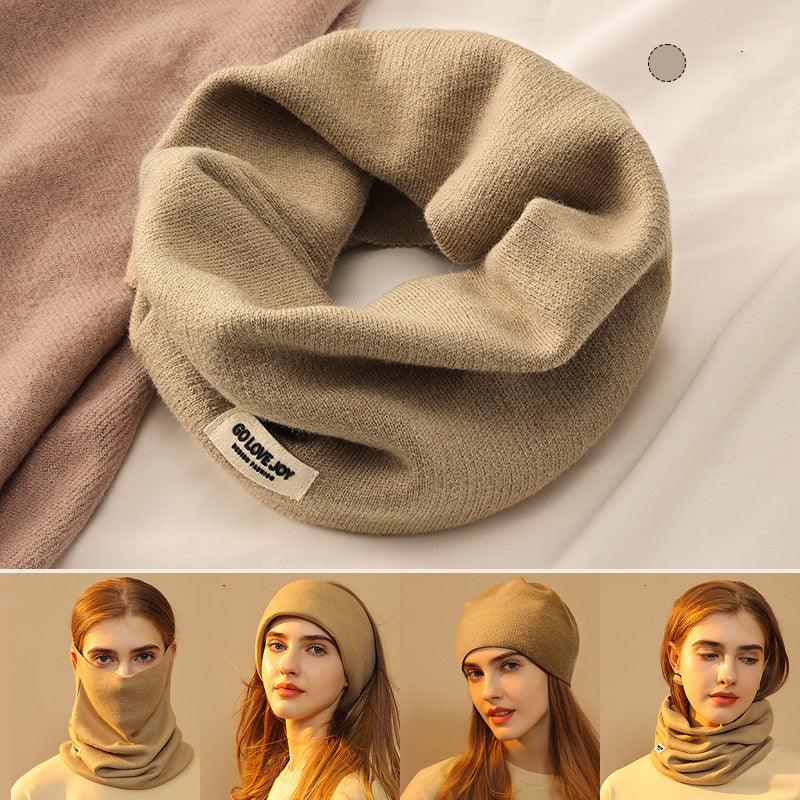 4-in-1 Knit Scarf Mask – Faux Cashmere Winter Face Wrap