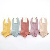 Women’s Double Needle Cotton Ankle Socks – Solid Color Short Casual