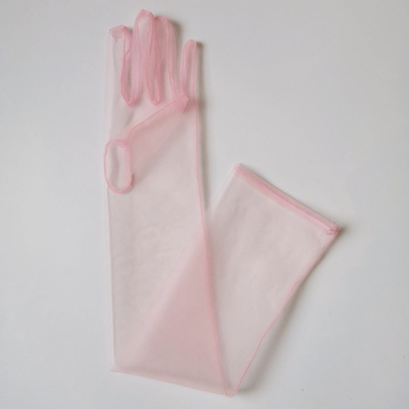 Elegant Tulle Bridal Gloves – Long Finger-Length Wedding Accessories