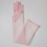 Elegant Tulle Bridal Gloves – Long Finger-Length Wedding Accessories
