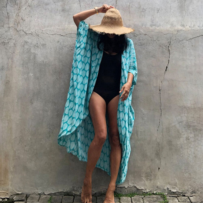 Women’s Resort Beach Cover Up – Lightweight Sun Protection Kimono