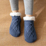 Winter Knitted Plush Floor Socks – Non-Slip Warm Home Carpet Socks