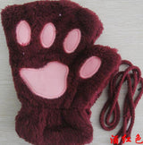 Winter Cute Cat Paw Gloves – Half Cover Short Finger Mittens